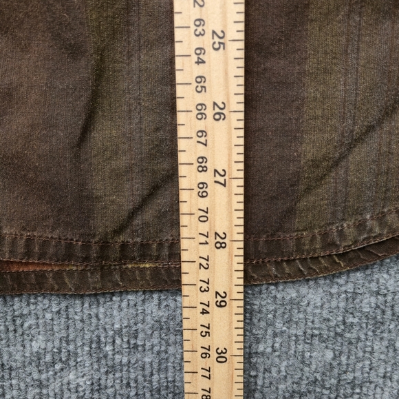 Prana Men's L Brown Striped Organic Cotton Long Sleeve Roll-Tab Shirt BREATHe - Picture 6 of 10